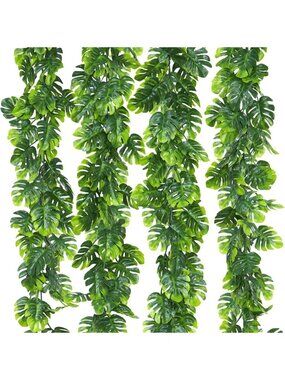 4Pcs Tropical Monstera Leaf Vines - 5.6Ft Fake Hanging Greenery for Home Décor